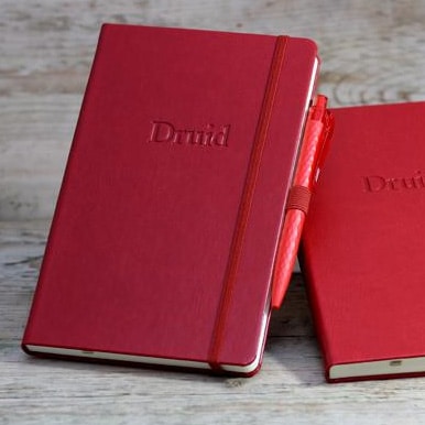 Blind Debossed Red Castelli Sherwood Notebooks with Pen