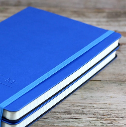Blind Debossed Blue Castelli Tucson Flexible Notebooks