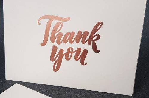 Rose Gold Foil Thank You Card